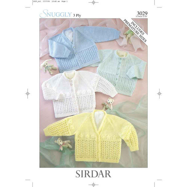 Baby Cardigans Knitting Pattern | Sirdar Snuggly 3 Ply 3029 | Digital Download - Main Image