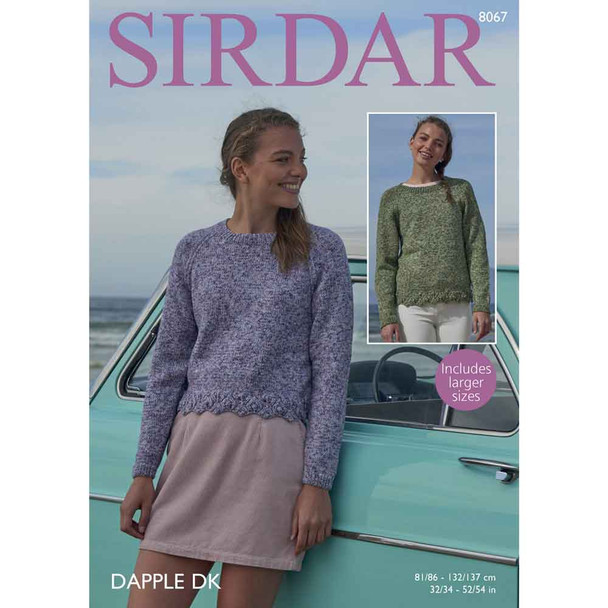 Women Sweater Knitting Pattern | Sirdar Dapple DK 8067 | Digital Download - Main Image