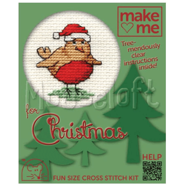Make Me For... Christmas Cross Stitch Kit Collection | Mouseloft | Robin