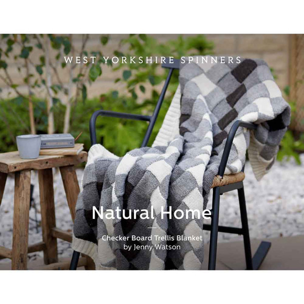 Checker Board Trellis Blanket Knitting Pattern | WYS Jacob Aran Knitting Yarn DBP0139 | Digital Download - Main Image