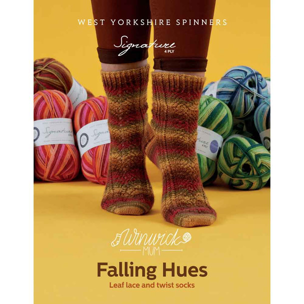 Falling Hues Socks Knitting Pattern | WYS Signature 4 Ply Knitting Yarn DBP0145 | Digital Download - Main Image