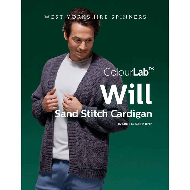 Will Sand Stitch Cardigan Knitting Pattern | WYS Colour Lab DK Knitting Yarn DBP0154 | Digital Download - Main Image