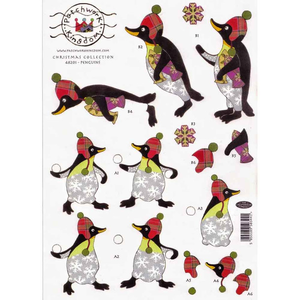 Patchwork Kingdom | Christmas Collection 48201 Penguins, A4 3D Decoupage Sheets