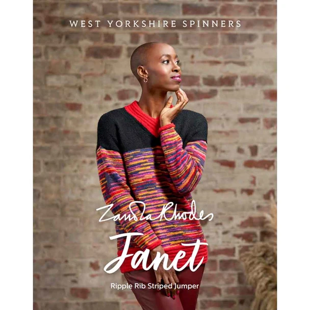 Janet Ripple Rib Striped Jumper Knitting Pattern | WYS ColourLab DK Knitting Yarn DBP0194 | Digital Download - Main Image