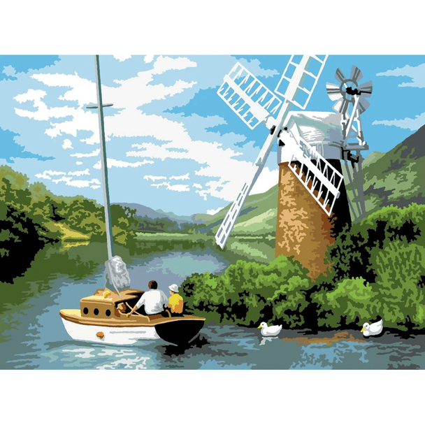 Royal & Langnickel | Painting by Numbers | A3 Kits | Windmill on the River 