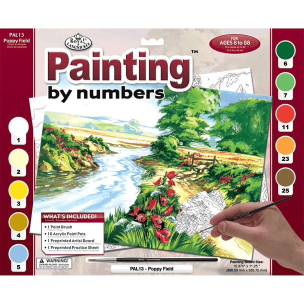 Royal & Langnickel | Painting by Numbers | A3 Kits | Poppy Field