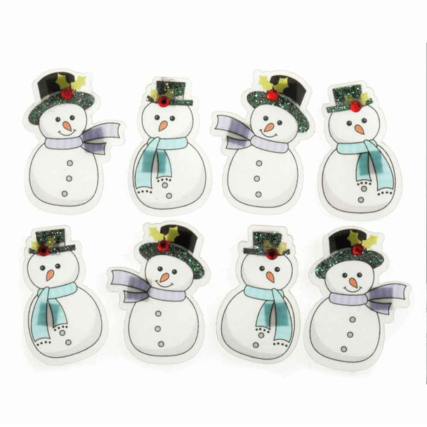 Mini, Sparkly Snowmen Embellishments | 8pcs | Trimits