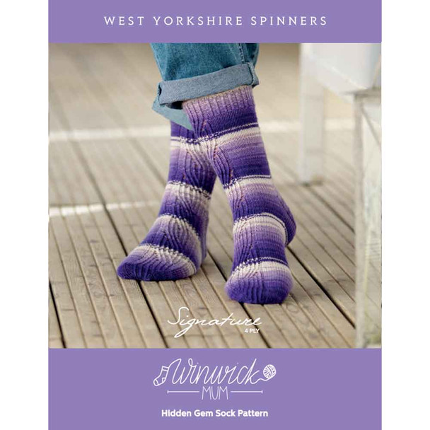 Hidden Gem Sock Knitting Pattern | WYS Signature 4 Ply Knitting Yarn DBP0158 | Digital Download - Main Image