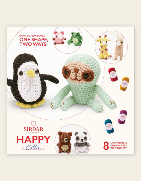 Sirdar Happy Cotton | One Shape, Two Ways | Happy Cotton Book 2 | 8 Characters