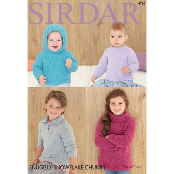 Babies / Children Sweater Knitting Pattern | Sirdar Snuggly Snowflake Chunky 4726 | Digital Download - Main Image