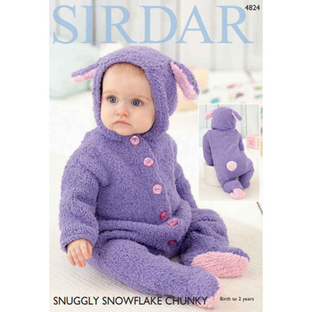 Baby ALL-IN-ONE Knitting Pattern | Sirdar Snuggly Snowflake Chunky 4824 | Digital Download - Main Image