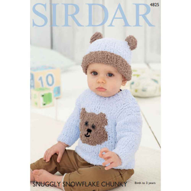 Boy's Sweater and Hat Knitting Pattern | Sirdar Snuggly Snowflake Chunky 4825 | Digital Download - Main Image