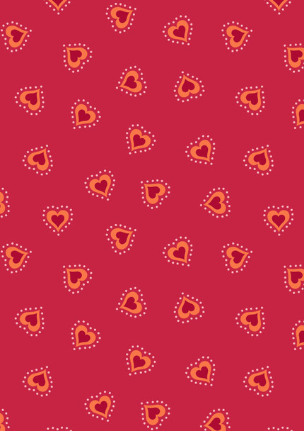 Little Matryoshka | Lewis and Irene Fabric | A568.1 | Hearts on Red