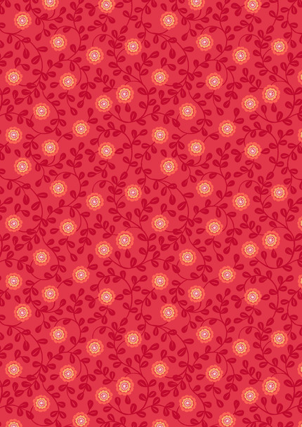 Little Matryoshka | Lewis and Irene Fabric | A569.2 | Matryoshka Floral on Red