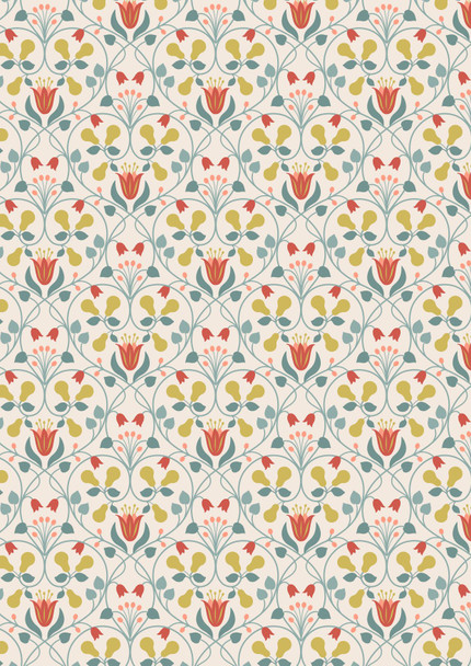 Wintertide | Lewis and Irene Fabric | A586.1 | Pear Hearts on Cream with Gold Metallic