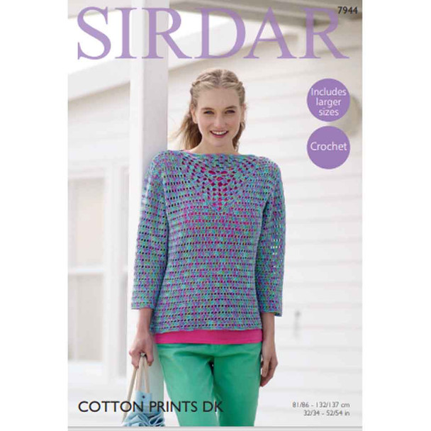 Woman's Tops Knitting Pattern | Sirdar Cotton Prints DK 7944 | Digital Download  - Main Image