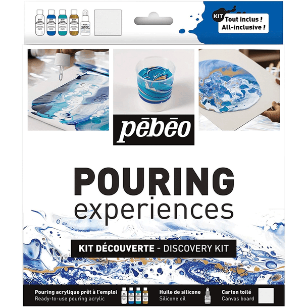 Pebeo Pouring Experiences Discovery Kit | 4 x 59ml Silicone 50ml - Main Image