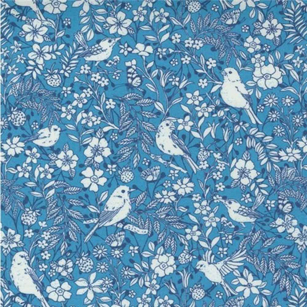 Lady Bird Crystal Manning Moda Fabric | 11873-20 Coastal - Main Image