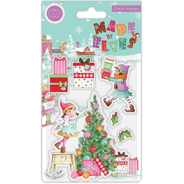 Craft Consortium Made by Elves Tree Stamp Set of 6 Premium Polymer Clear Stamps