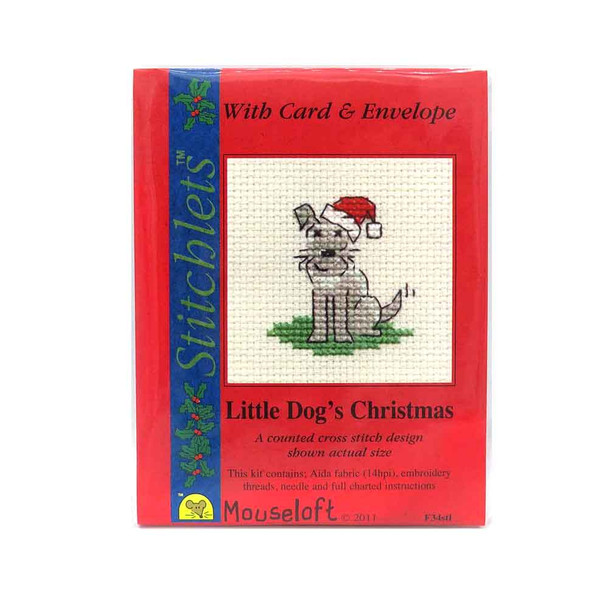 Little Dog's Christmas | Stitchlets Cross Stitch Kits with Card | Mouseloft
