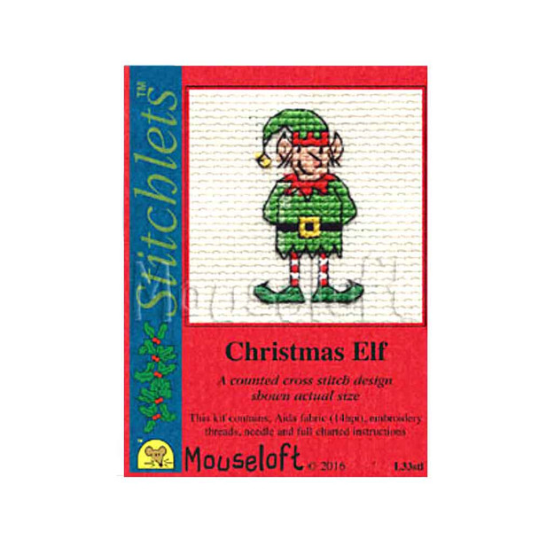 Christmas Elf | Stitchlets Cross Stitch Kits with Card | Mouseloft