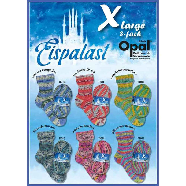 Opal Eispalast 8ply yarn range - Six shades available