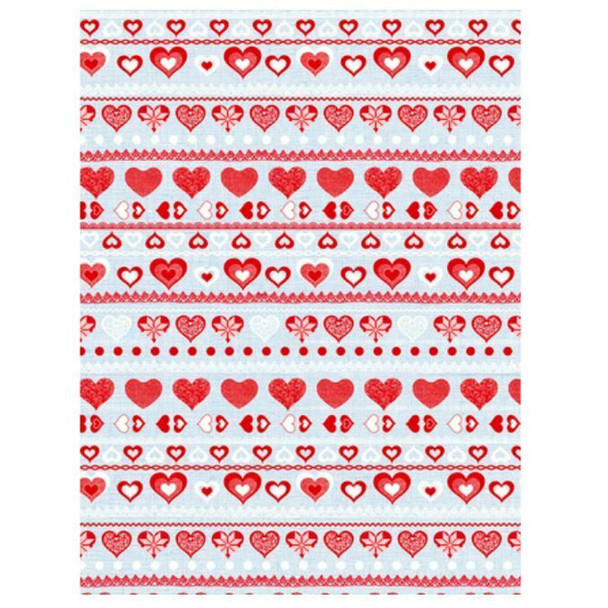 Scandinavian Hearts | 30cm x 40cm Decopatch / Rice Tissue Paper