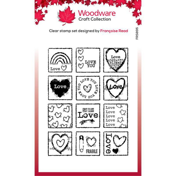 Woodware | Clear Stamp | Love Squares