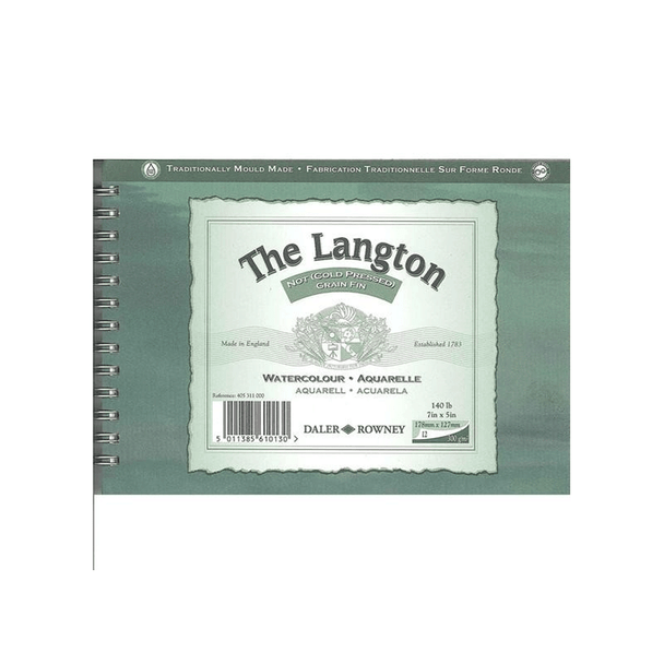 Daler Rowney Langton Pads 300gsm | Cold Pressed | Spiral Bound | Various Sizes - Size: 7x5"