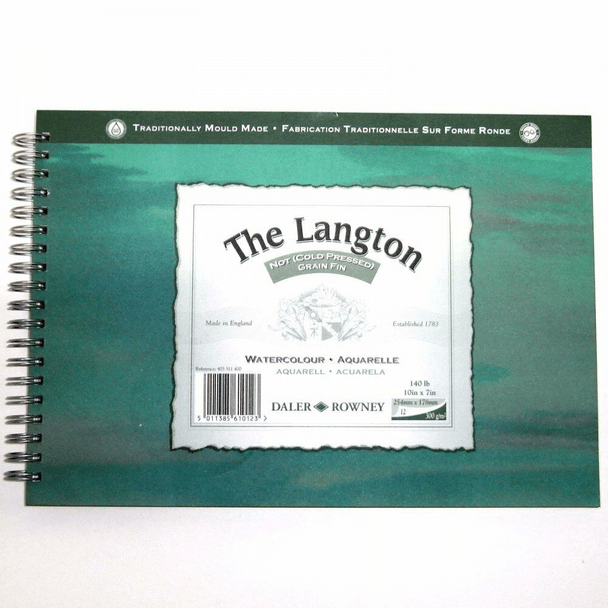Daler Rowney Langton Pads 300gsm | Cold Pressed | Spiral Bound | Various Sizes - Size: 10" x 7"