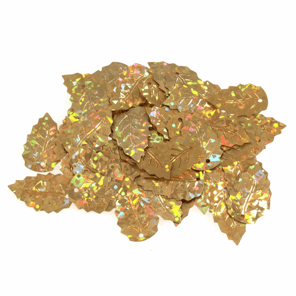 Trimits | Holographic Leaf Sequins | 2.5gm | Various Colours - Gold