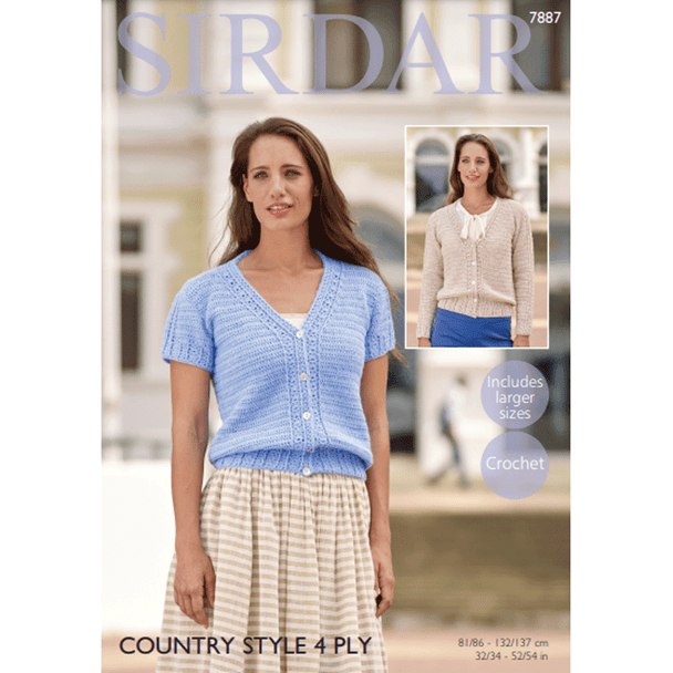 Women's Cardigan Knitting Pattern | Sirdar Country Style 4 Ply 7887 | Digital Download - Main Image