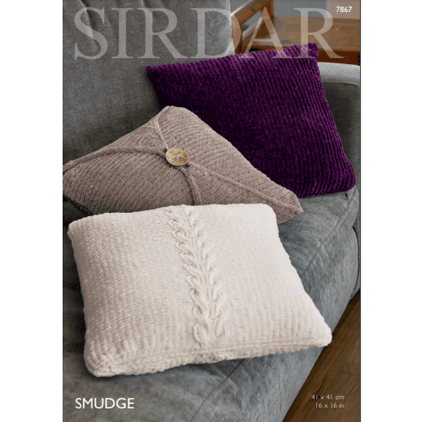 Cushion Covers Knitting Pattern | Sirdar Smudge 7867 | Digital Download - Main Image