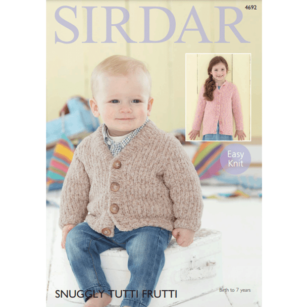 Boys and Girls Cardigans Knitting Pattern | Sirdar Snuggly Tutti Frutti 4692 | Digital Download - Main Image