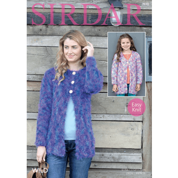 Girls and woman's Cardigans Knitting Pattern | Sirdar Wild, 7970 | Digital Download - Main Image