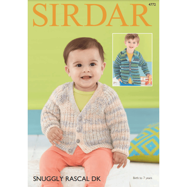 Cardigans for Baby Boy and Children Knitting Pattern | Sirdar Snuggly Rascal DK, 4772 | Digital Download - Main Image