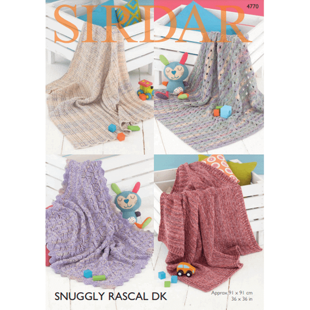 Blankets Knitting Pattern | Sirdar Snuggly Rascal DK, 4770 | Digital Download - Main Image