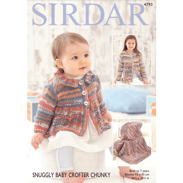 Baby Girls Coat and Blankets Knitting Pattern | Sirdar Snuggly Baby Crofter Chunky, 4793 | Digital Download - Main Image