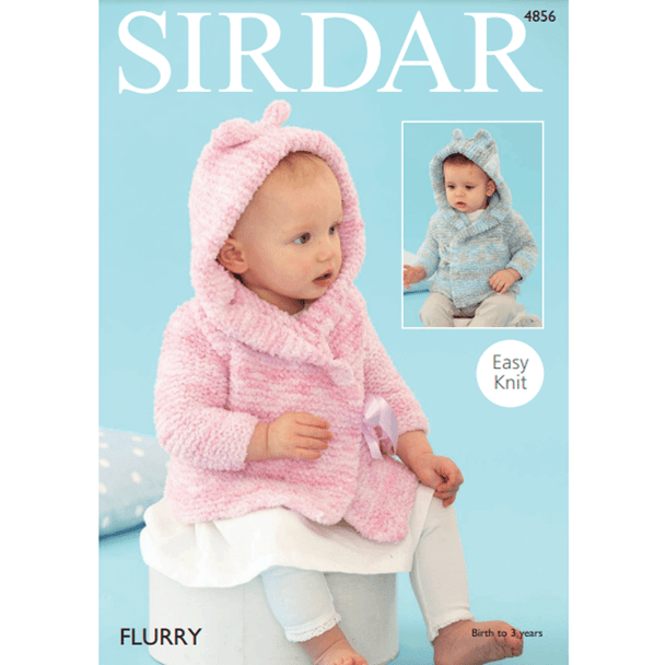 Baby Children's Hooded Jacket With Ears Knitting Pattern | Sirdar Flurry, 4856 | Digital Download - Main Image