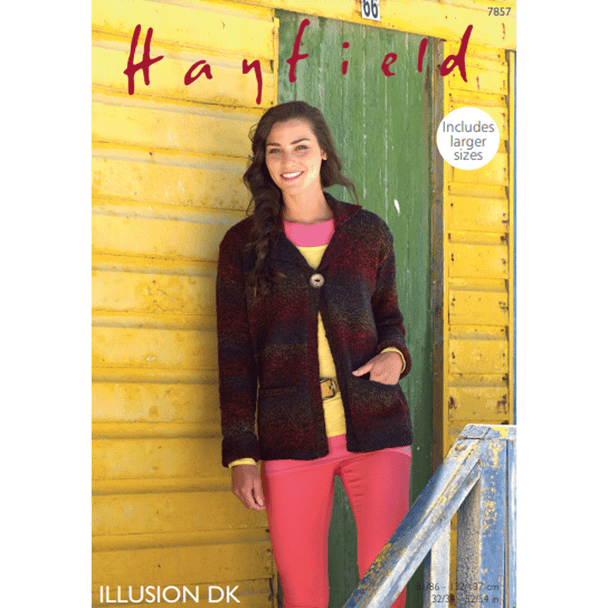 Women's Jacket Knitting Pattern | Sirdar Hayfield Illusion DK 7857 | Digital Download - Main Image