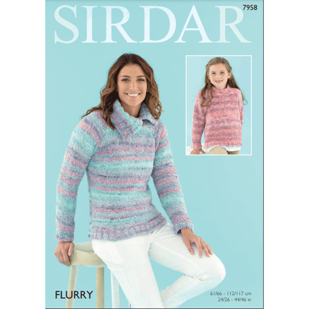 Women And Girls Cowl And Round Neck Sweaters Knitting Pattern