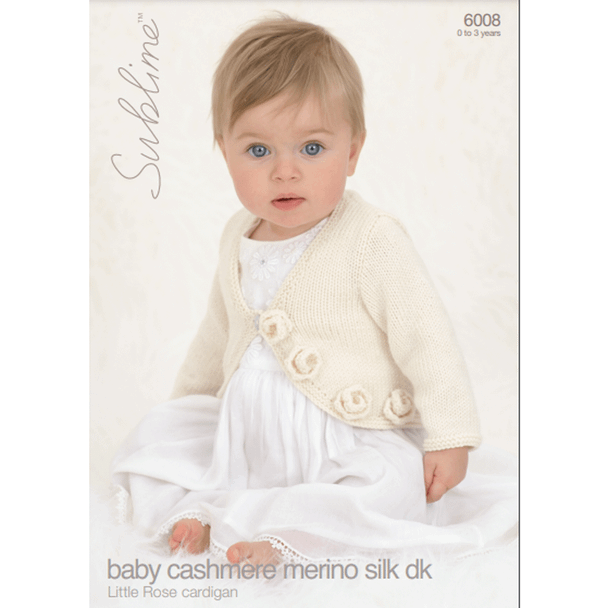 Little Rose Cardigans Knitting Pattern | Sirdar Sublime Baby Cashmere Merino Silk DK 6008 | Digital Download - Main Image