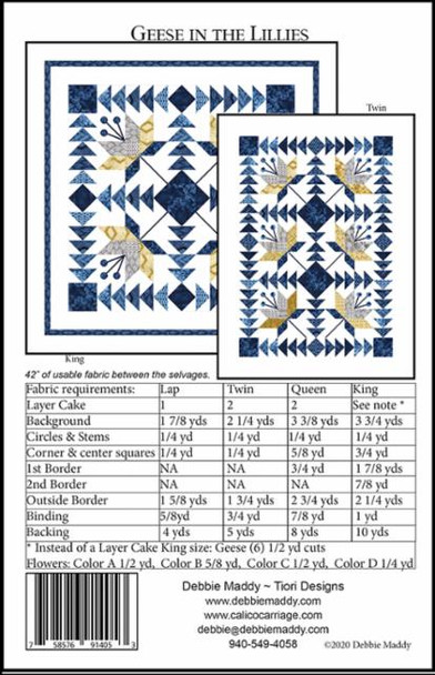 Calico Carriage | Debbie Maddy | Moda Fabrics | Geese in the Lillies Quilt Pattern