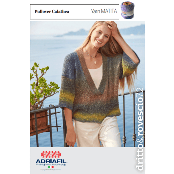Pullover Calathea/Sweater Knitting Pattern | Adriafil Matita Knitting Yarn | Digital Download - Main Image