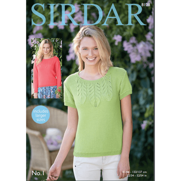 Woman's Long And Short Sleeved Tops Knitting Pattern | Sirdar No.1 DK 8128 | Digital Download - Main Image