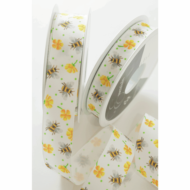 Happy Bees Ribbon | 15mm | Berisford