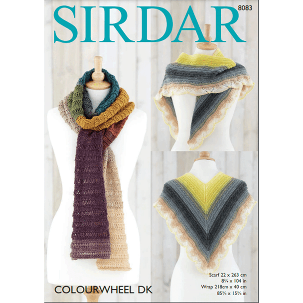 Scarf And Wrap Knitting Pattern | Sirdar Colourwheel DK 8083 | Digital Download - Main Image