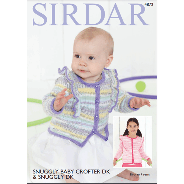 Baby Girls Cardigan Knitting Pattern | Sirdar Snuggly Baby Crofter DK & Snuggly DK 4872 | Digital Download - Main Image
