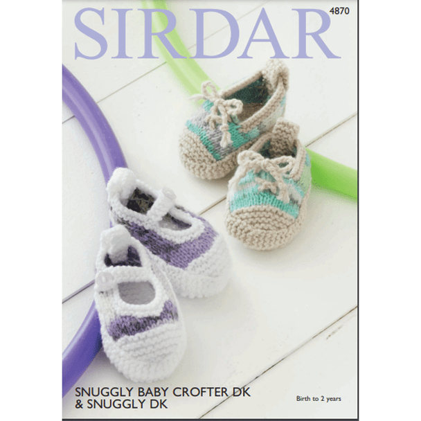 Babies Shoes Knitting Pattern | Sirdar Snuggly Baby Crofter DK & Snuggly DK 4870 | Digital Download - Main Image