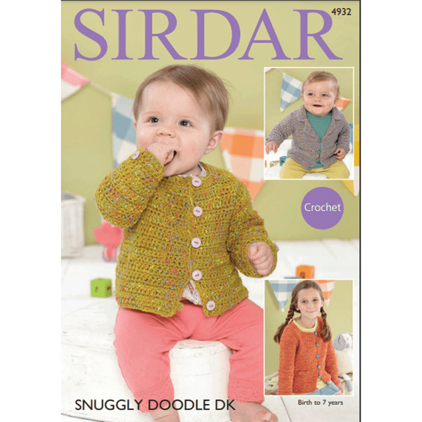 Baby Collared Blazer & Girl's Channel-Style Jackets Crochet Pattern | Sirdar Snuggly Doodle DK 4932 | Digital Download - Main Image